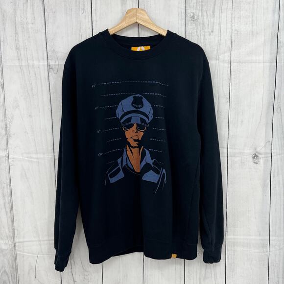 ALLRIOT Police Lineup Sweater Blue Ethical WRAP Unisex Large Streetwear - Picture 1 of 8